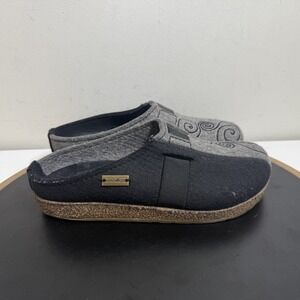 Haflinger Shoes Womens Size 6 Gray Wool Felt Slip On Clog Comfort Slippers